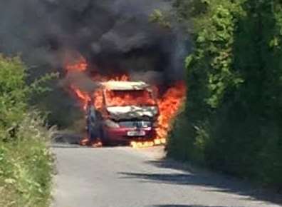 It is thought the car is a red people carrier. Picture from social media.