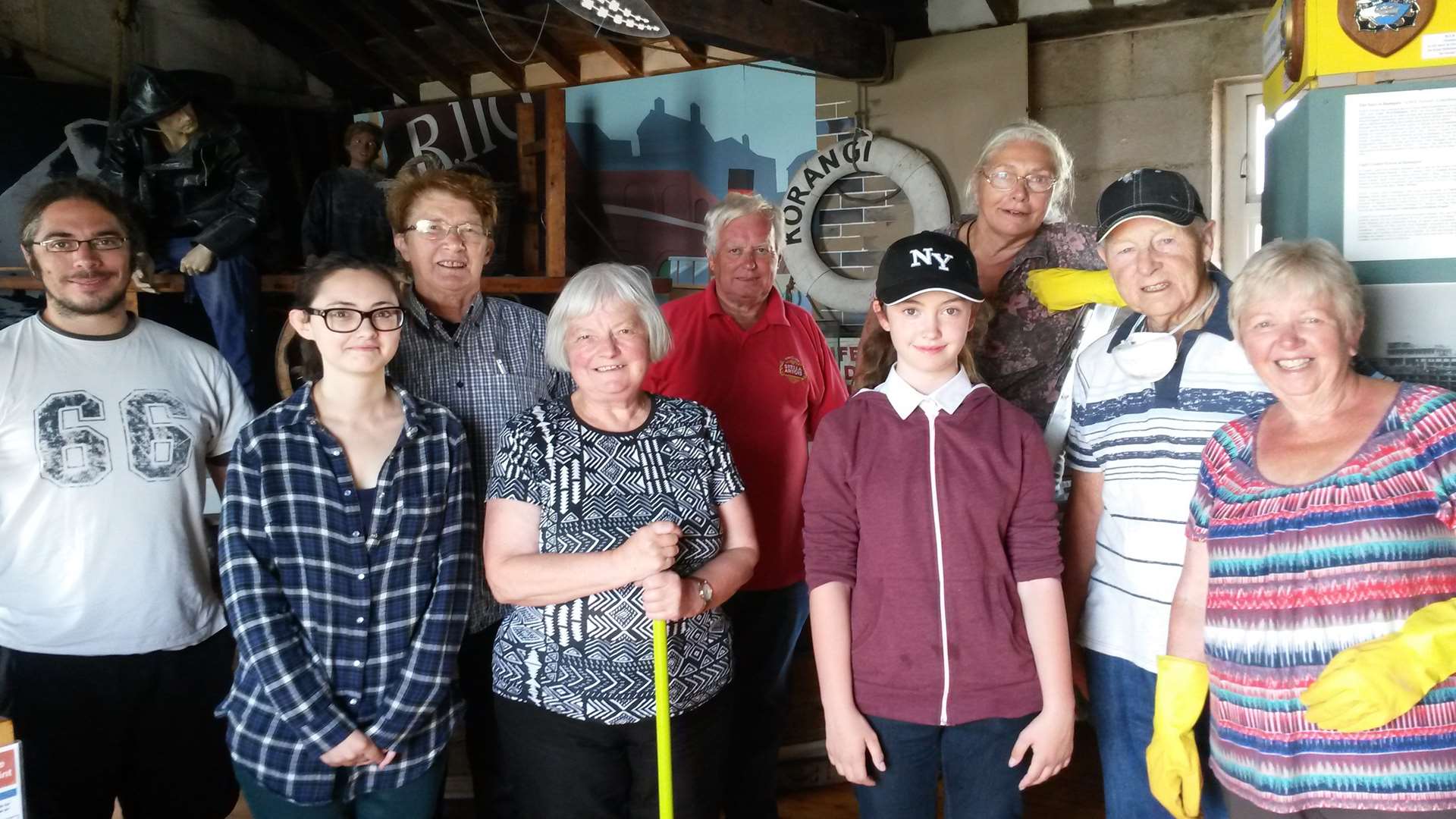 A team of volunteers clean Ramsgate Maritime Museum.