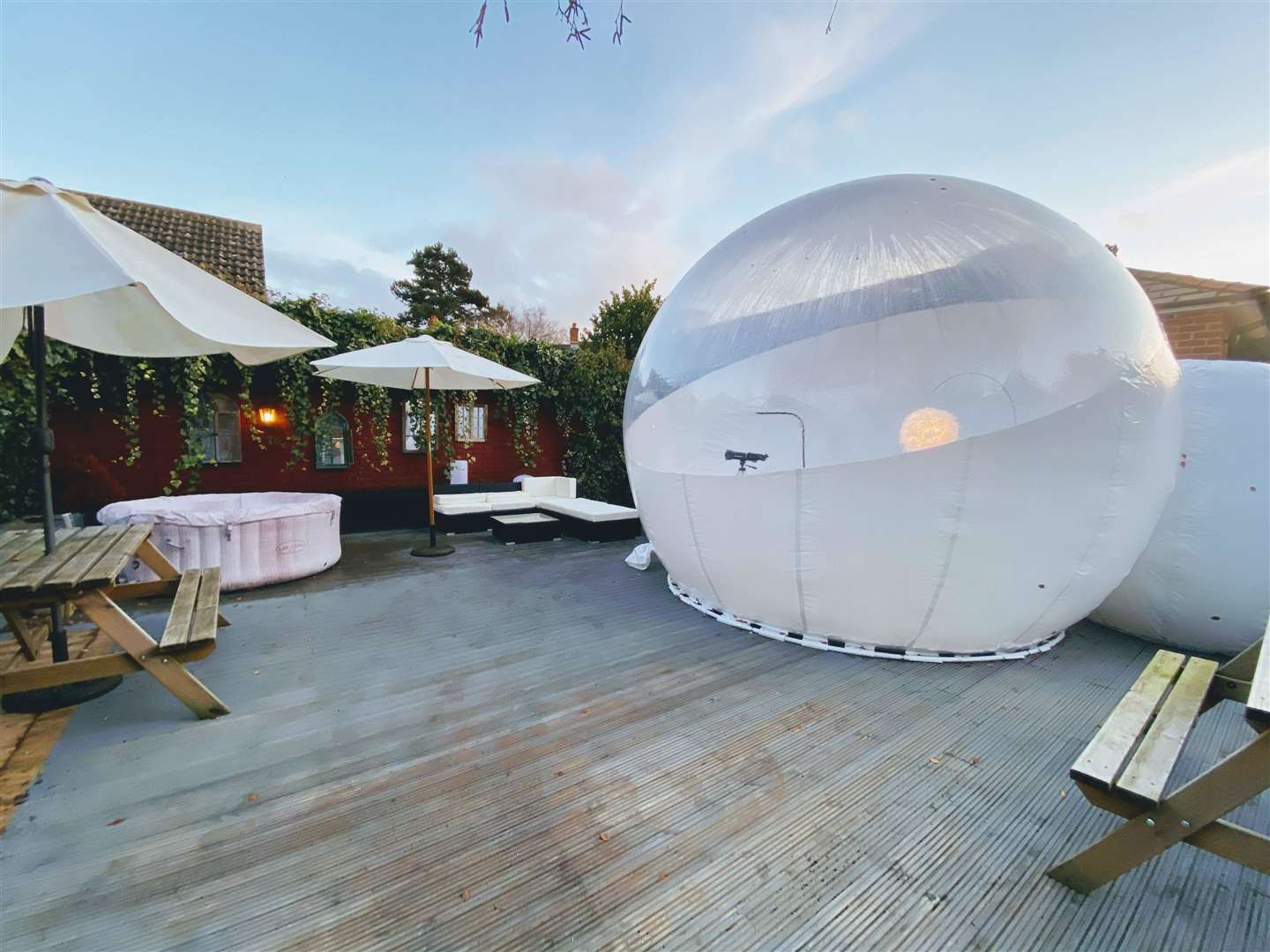 People staying the pod will also have access to a hot tub and a private decking area
