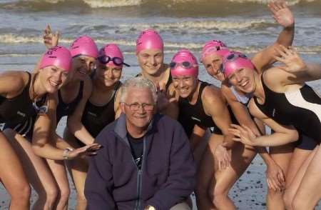 Coach Charlie Laws and his 'Channel Chicks'. Picture: TERRY SCOTT
