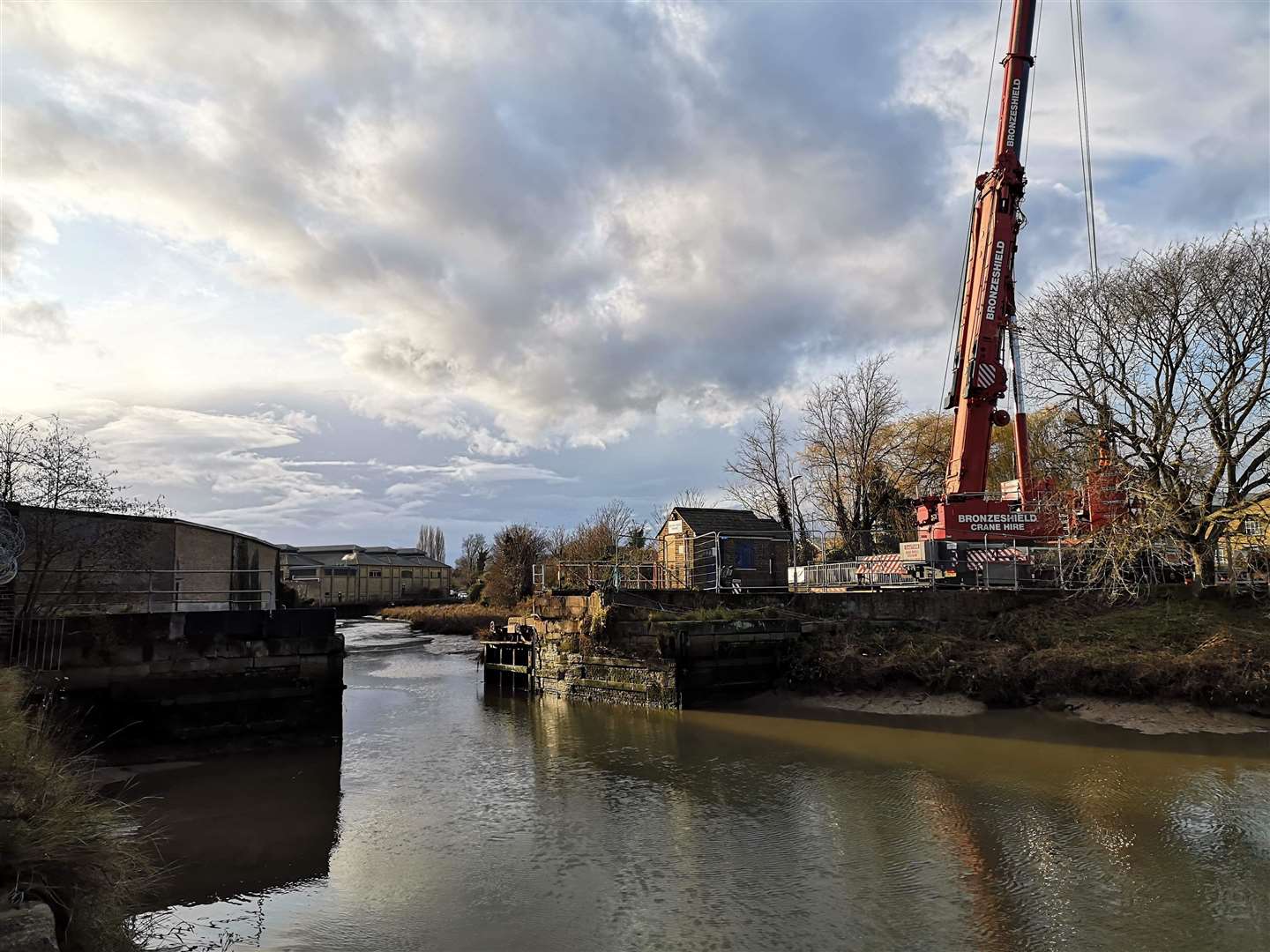 The Creek bridge has been lifted off for inspection to see whether fixing it is a viable option