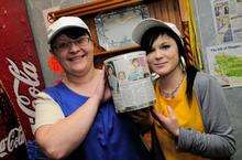 Tracy Baker and Maria Thompson with the collection tin at Westminster Cafe in Brielle Way