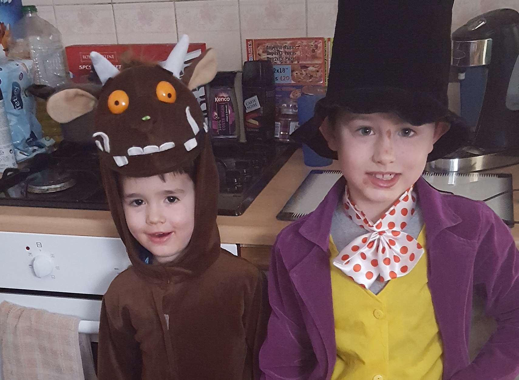Haidon as Willy Wonka and Harley as Gruffalo. Picture: Joanne Streatfield
