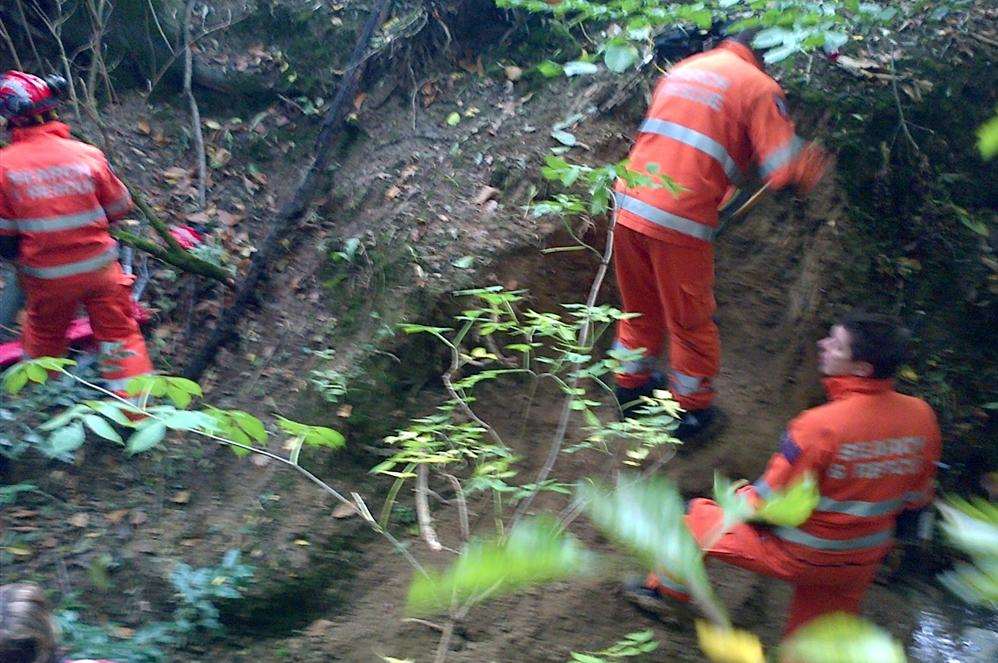 Rescue crews carry out the delicate operation