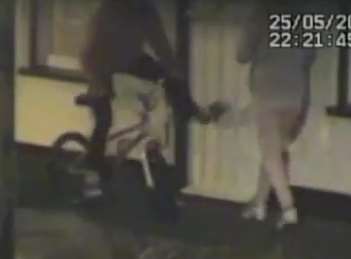 A thug kicks at the pensioners' door as they are subjected to anti-social behaviour