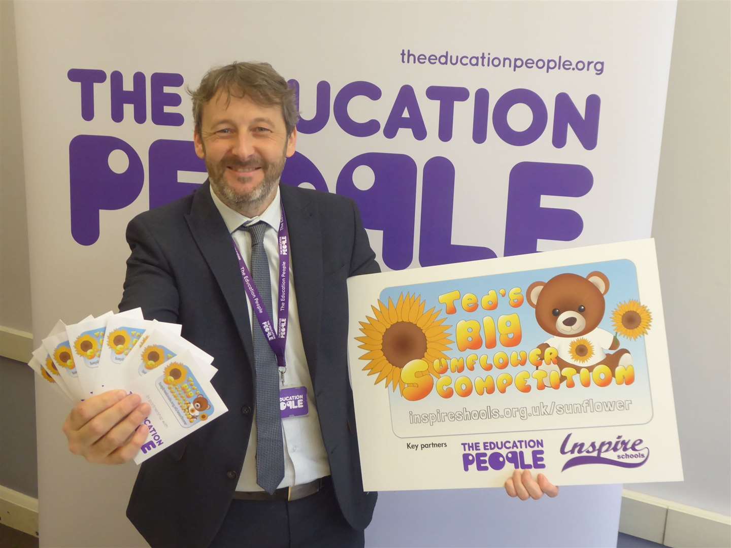 James Roberts, CEO of The Education People, launches Ted's Big Sunflower Competition.