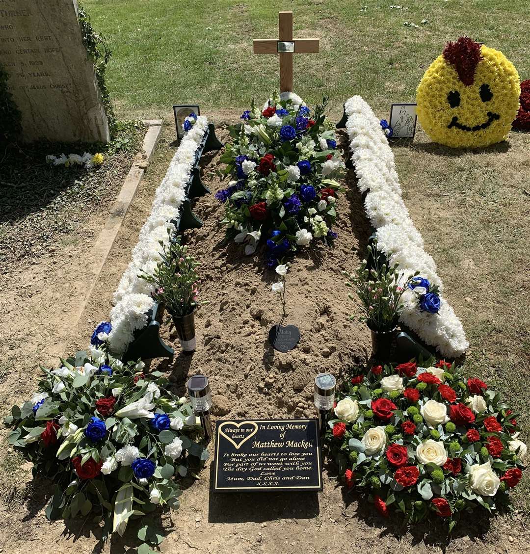Matthew was laid to rest at the Kent and Sussex Crematorium