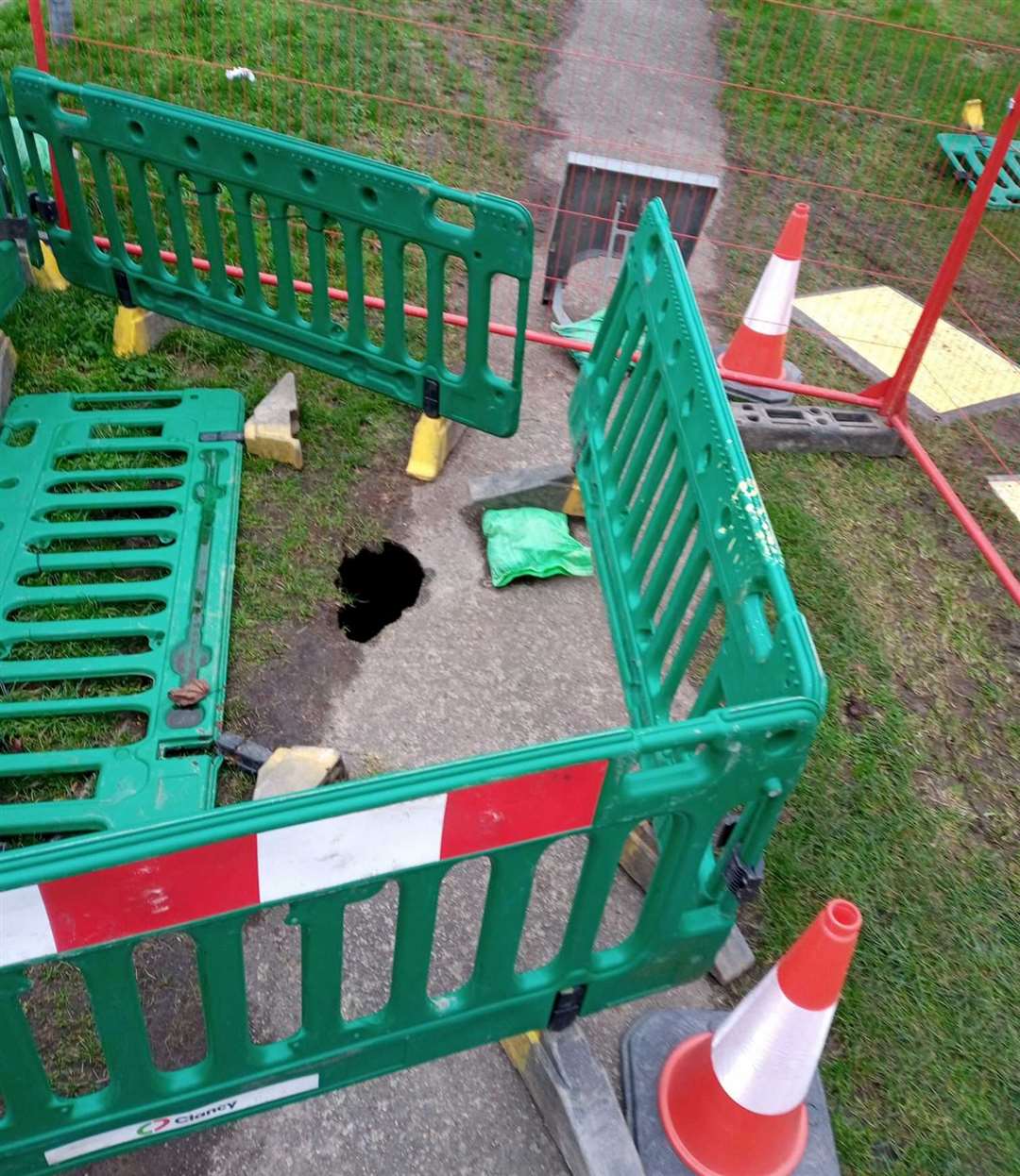 A new sinkhole opened up earlier this month. Picture: Lloyd Porter