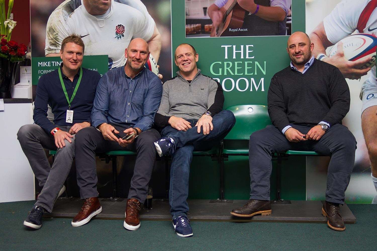 At a corporate event for the England v Argentina match in November, Hospitality Finder managing director Mike Dunderdale, Rugby World Cup winners Lawrence Dallaglio and Mike Tindall and ex-England player and former Maidstone Boys Grammar School pupil David Flatman