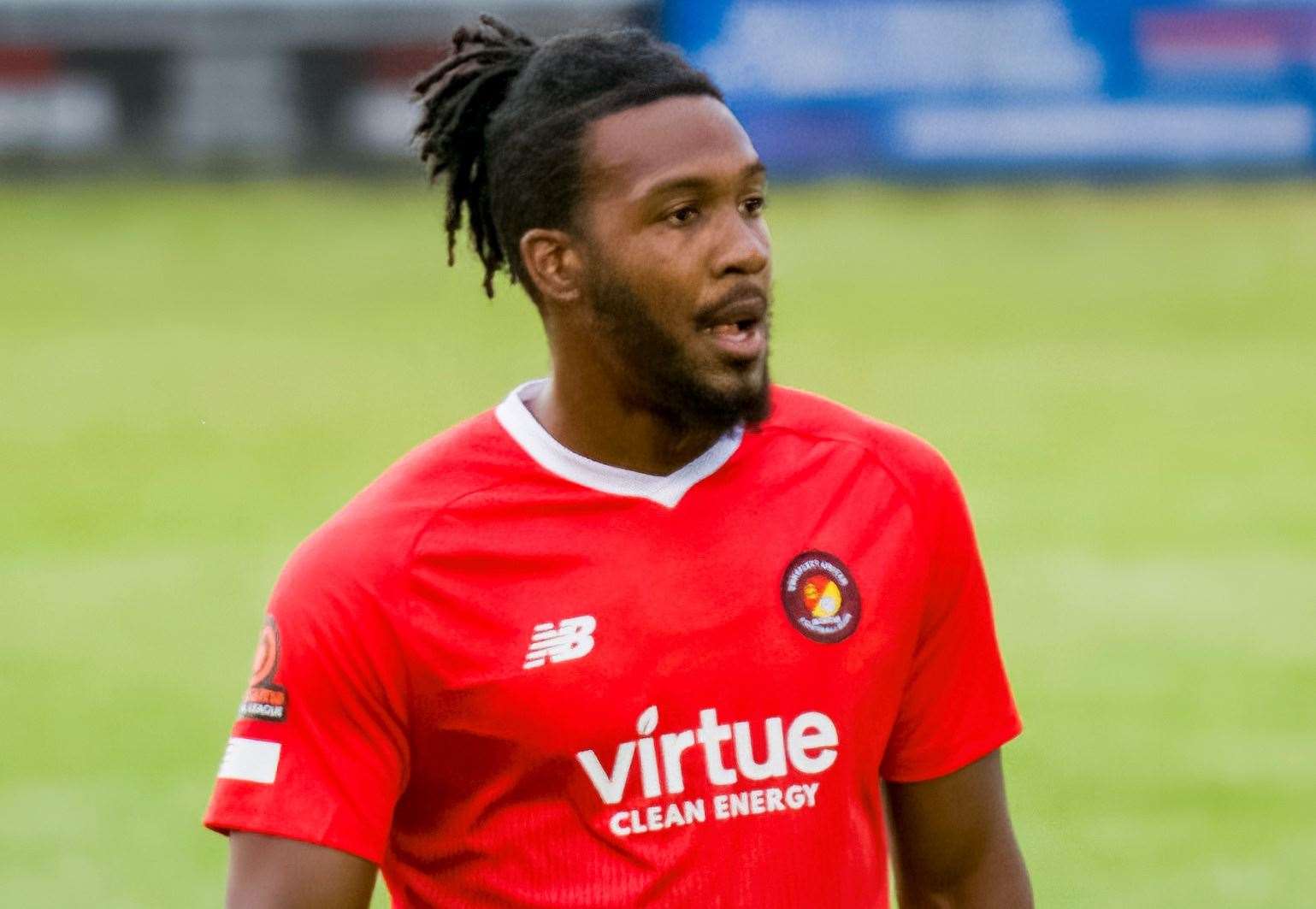 Ebbsfleet striker Dominic Poleon has 10 goals to his name for club and country so far this season. Picture: Ed Miller/EUFC