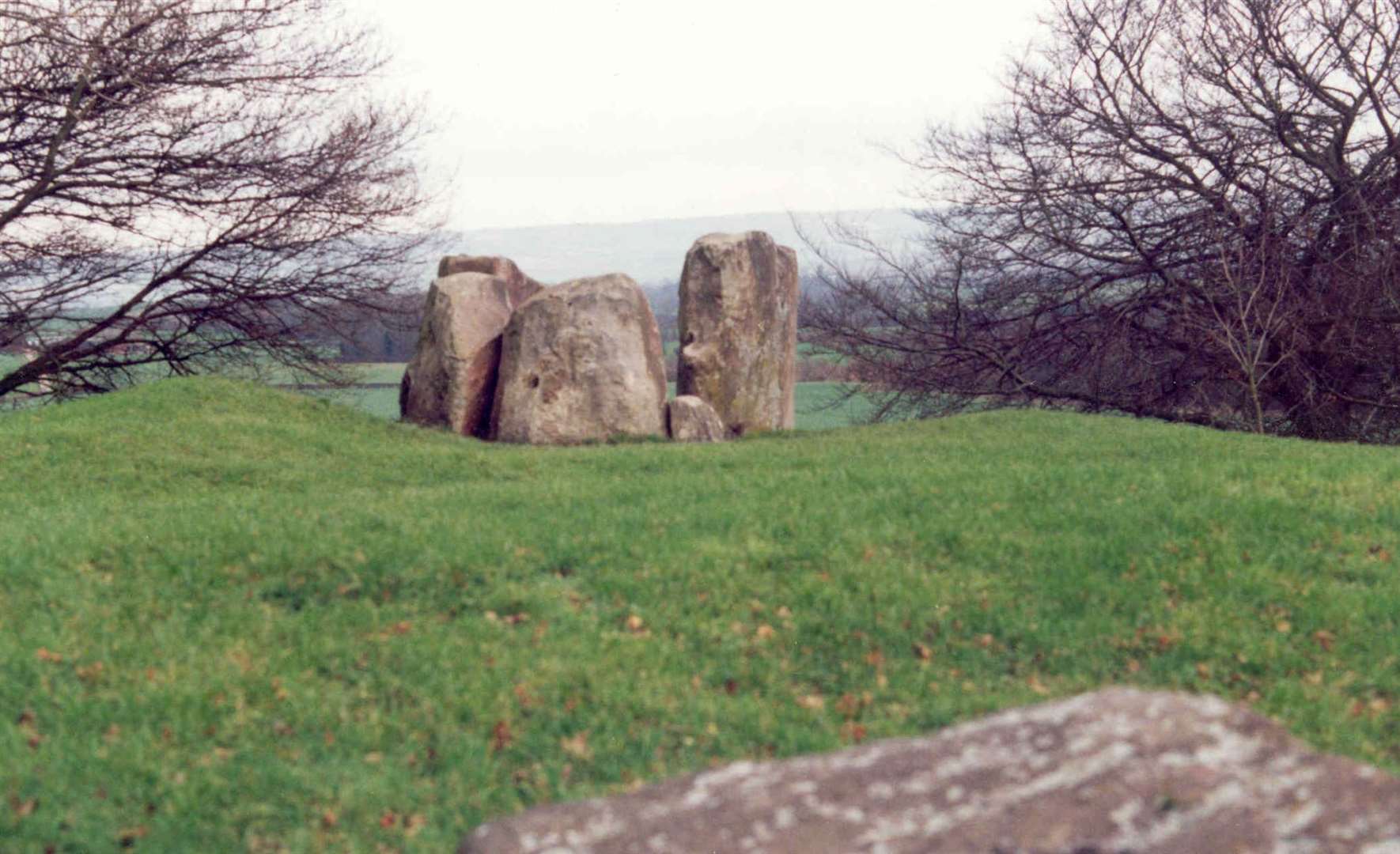The Coldrum Stones stand in the shadow of the North Downs, near Trottiscliffe, and are looked after by the National Trust
