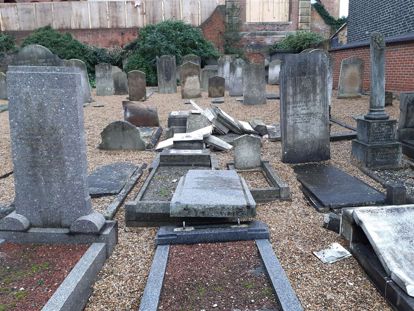 Headstones were vandalised at a Jewish Cemetery in Chatham, in the run up to Rosh Hashanah. (19281475)