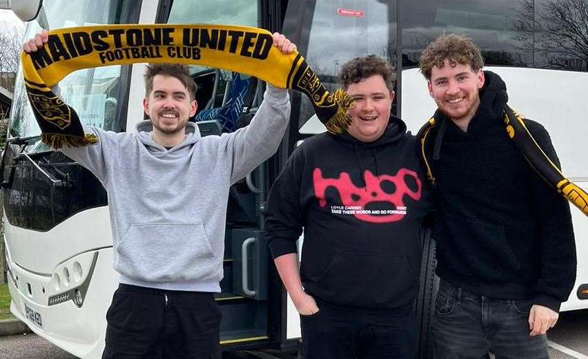 Maidstone fans ready to get behind their team this evening. Picture: Lorraine Humm