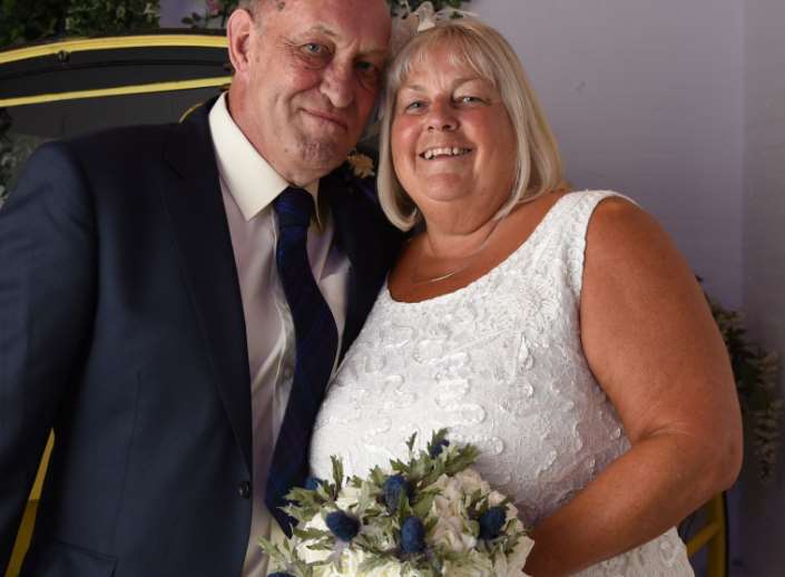 Derek Gane, pictured with wife Anita, was found with multiple broken bones by a member of the public when he failed to return from a morning walk