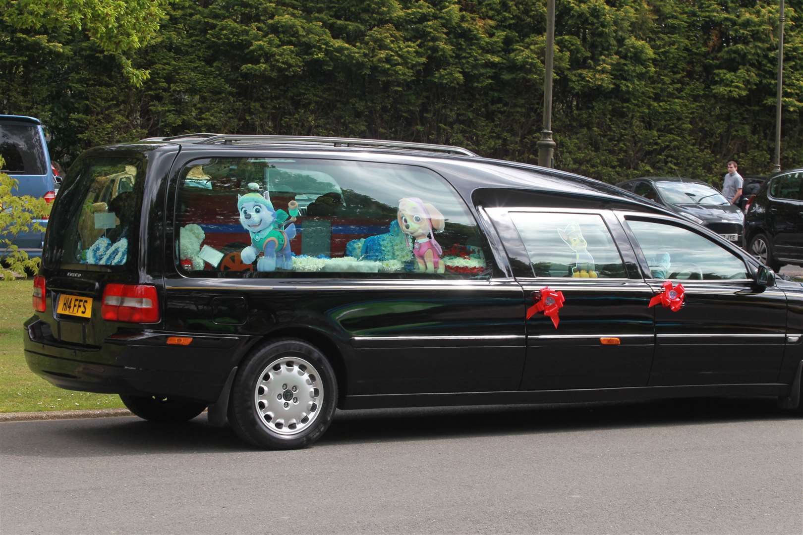 The hearse, for two year old James Russell, at Medway Crematorium. Picture by: John Westhrop. (9807180)