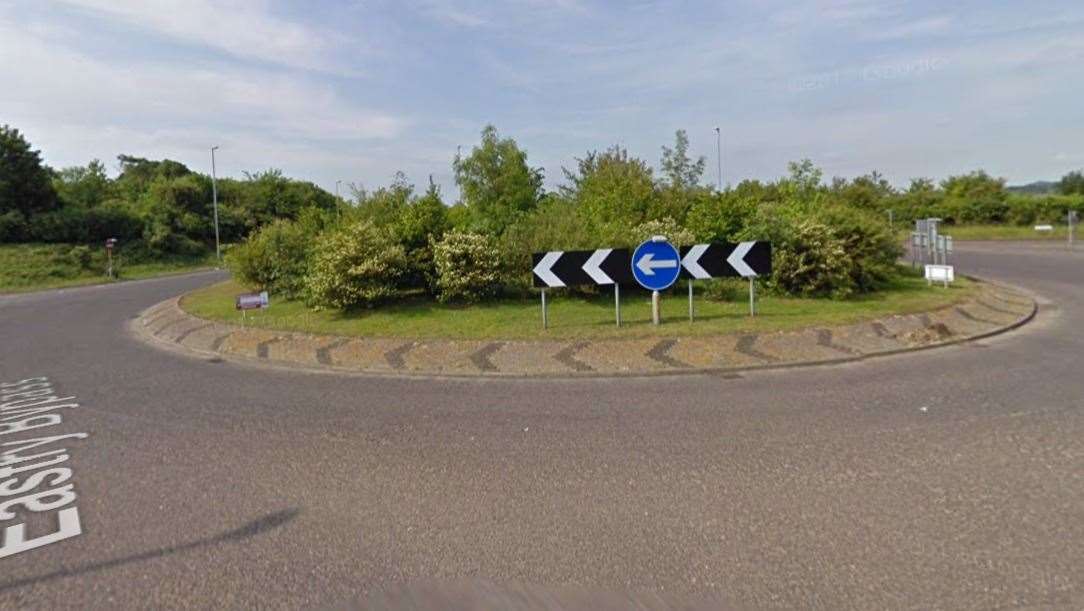 Roundabout on A256 near Eastry Picture: Google