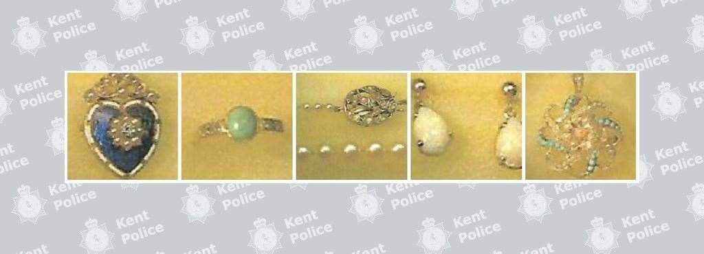 Some of the jewellery stolen from the property in Egerton House Road. Picture: Kent Police (26058397)