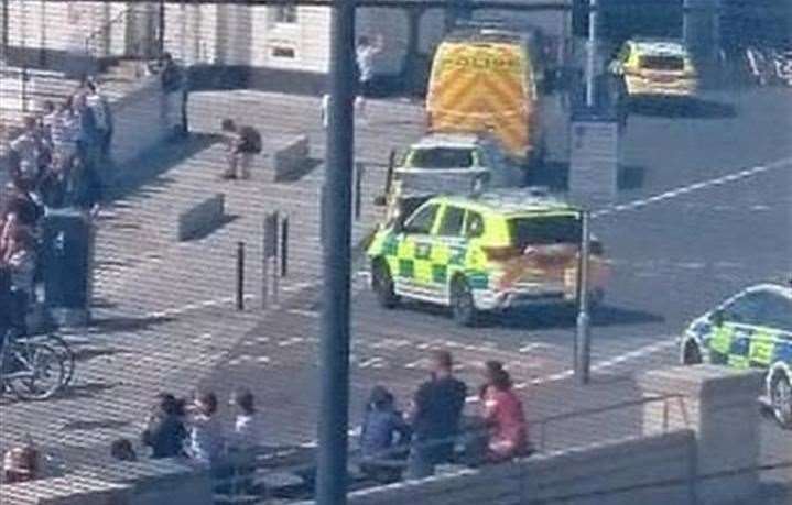 Police and ambulance crews at Margate beach on July 28. Picture: Shannon Owen