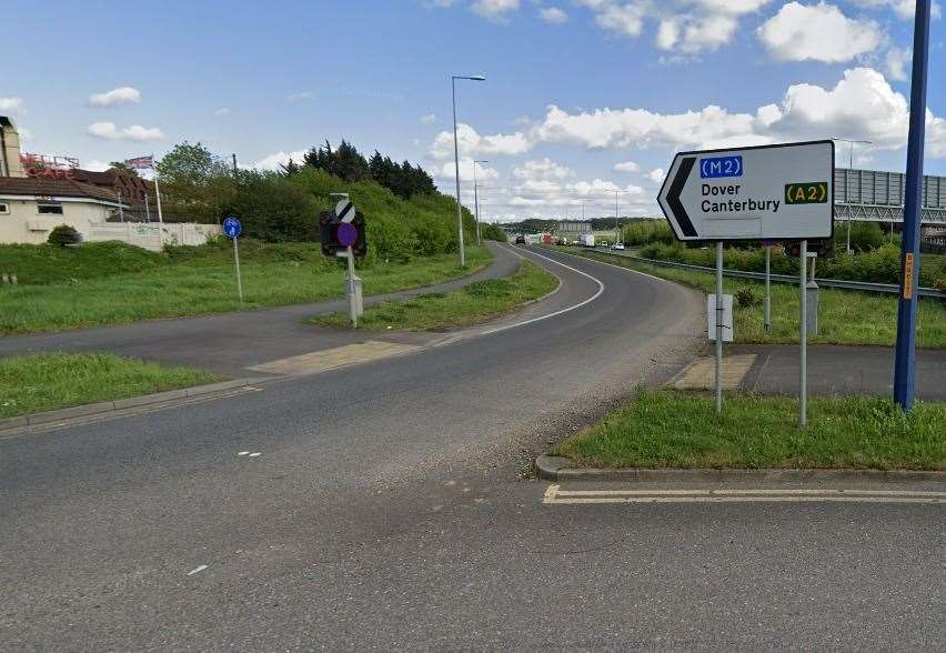 The slip road leading onto the A2 from Valley Drive was branded a 'death trap' following the road works put in place. Photo: Google