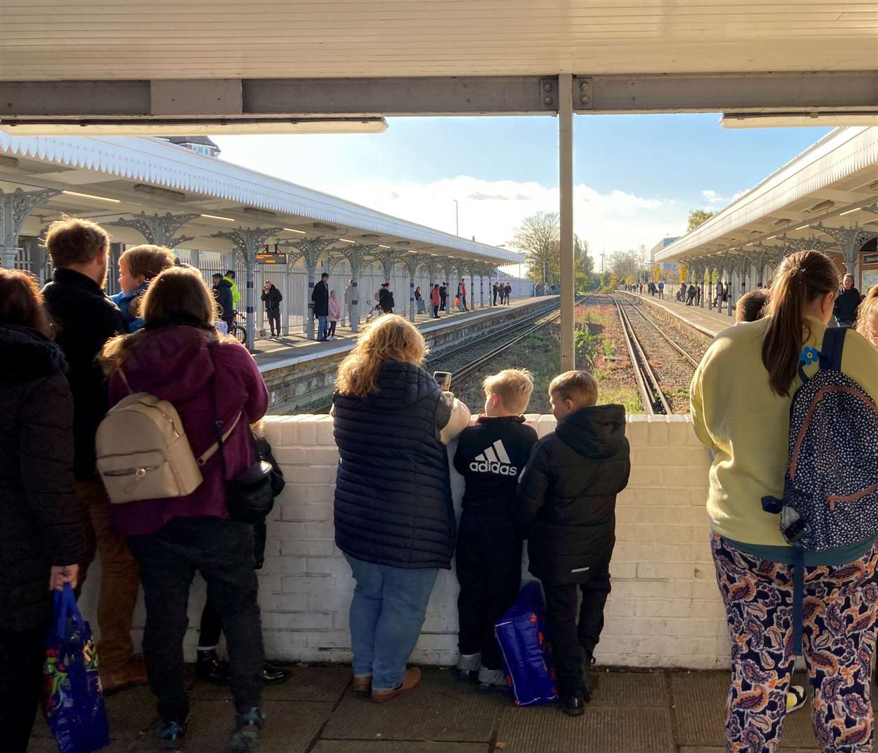 Train fans waiting for the Kentish Belle at Sheerness. Picture: John Nurden