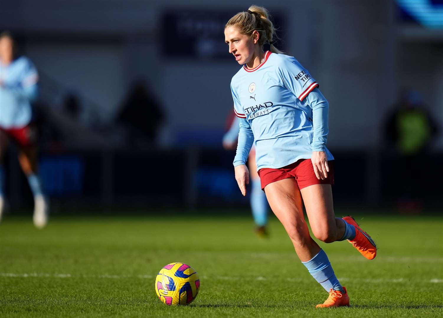 Gravesend-born Laura Coombs – made her Women’s World Cup debut off the bench in their 1-0 win over Denmark. Picture: Manchester City FC