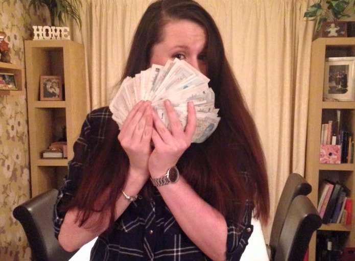 Emma with her cash