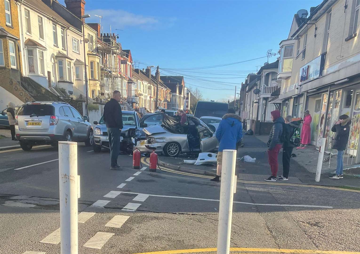 The second crash took place in Luton Road, Chatham on Sunday afternoon