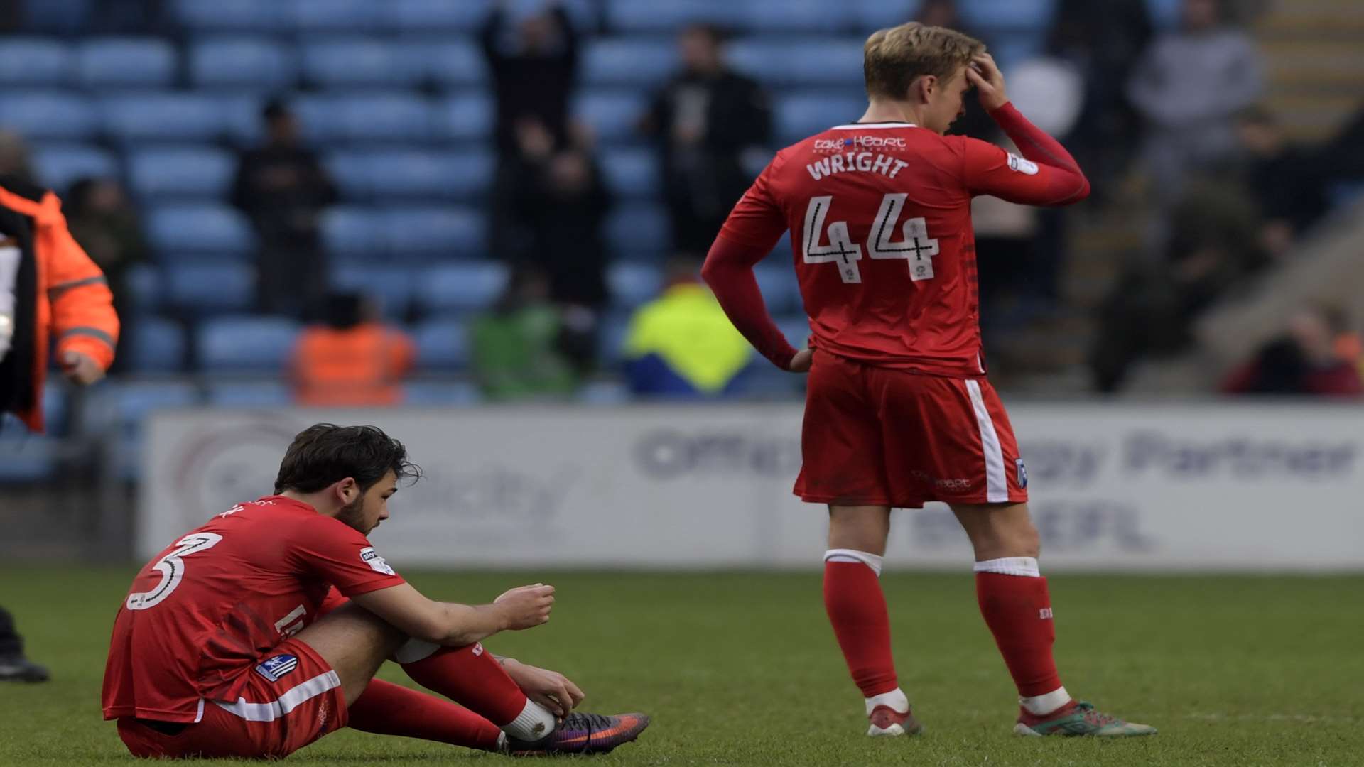 Bradley Dack and Josh Wright at the final whistle Picture: Barry Goodwin