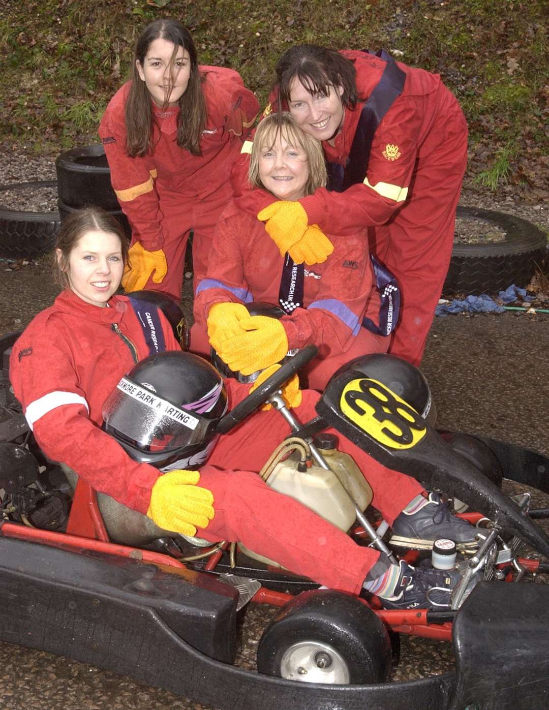 The 'Golden Girls' team of Tracey Jacobs, Liz Woodhouse, Karen Fox and Terri Jasper enjoyed a two-hour Cancer Research UK endurance race in January 2004. Picture: Andy Payton