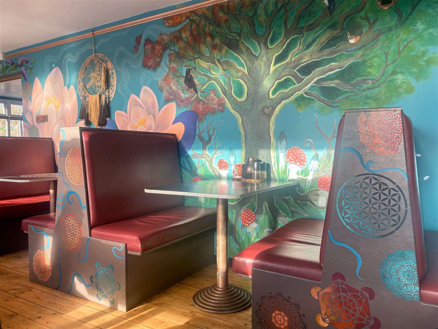 The quirky cafe is full of colour and eclectic decorations