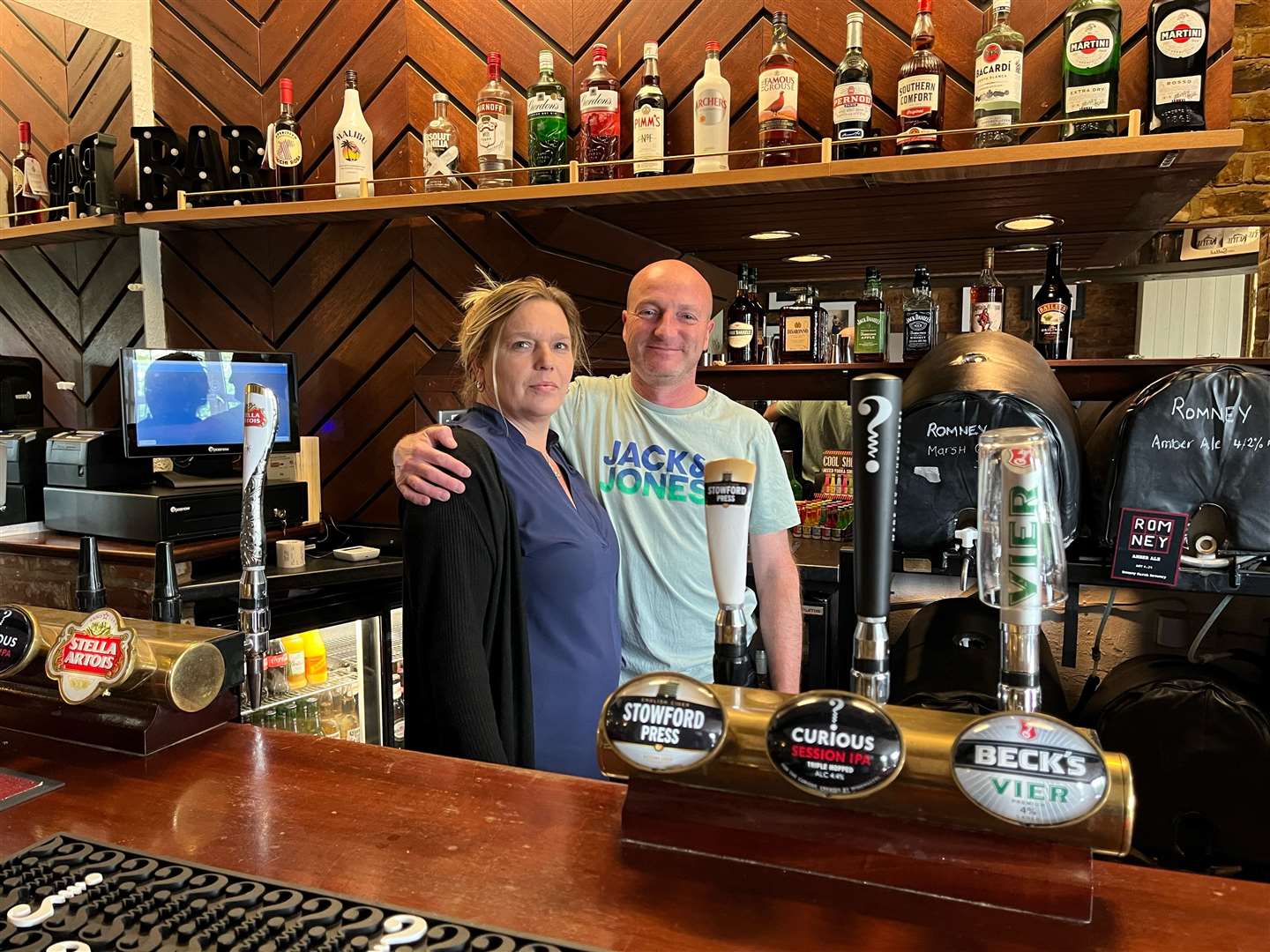 Steve McHugh and Paula Gilbert, new owners of The Chequers pub in Petham, near Canterbury