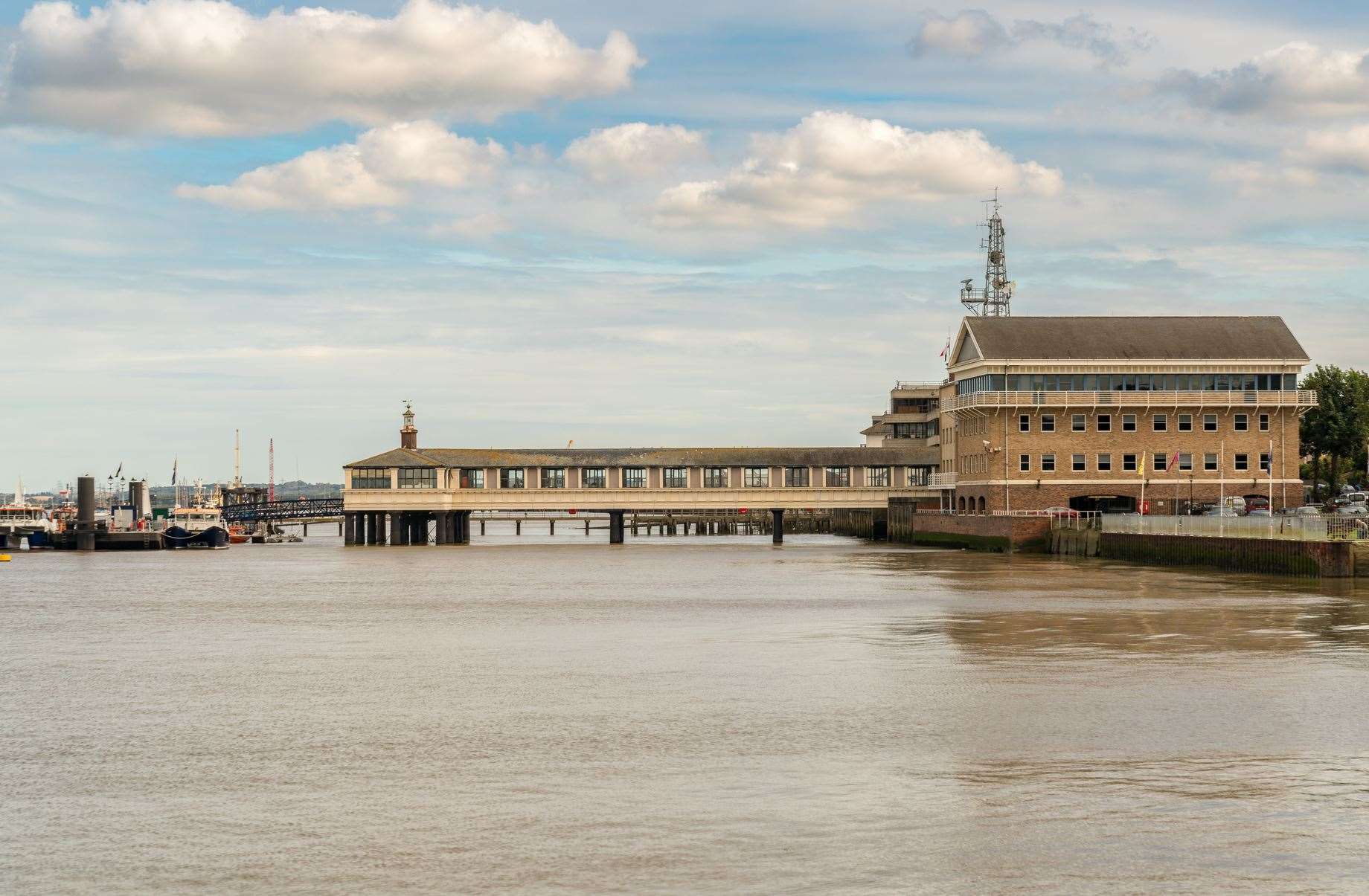 The River Thames and the Royal Terrace Pier in Gravesend