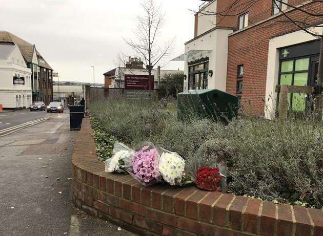 Flowers were left at the scene on Tonbridge Road, Maidstone