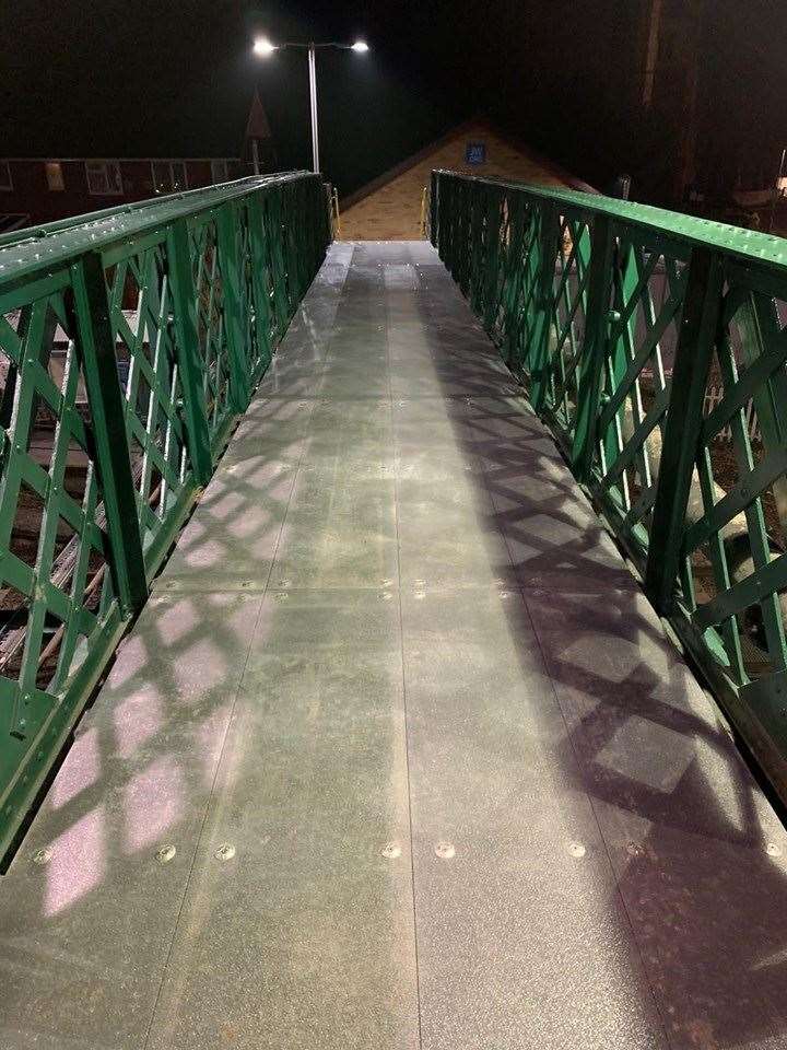The improved footbridge at Snodland Station