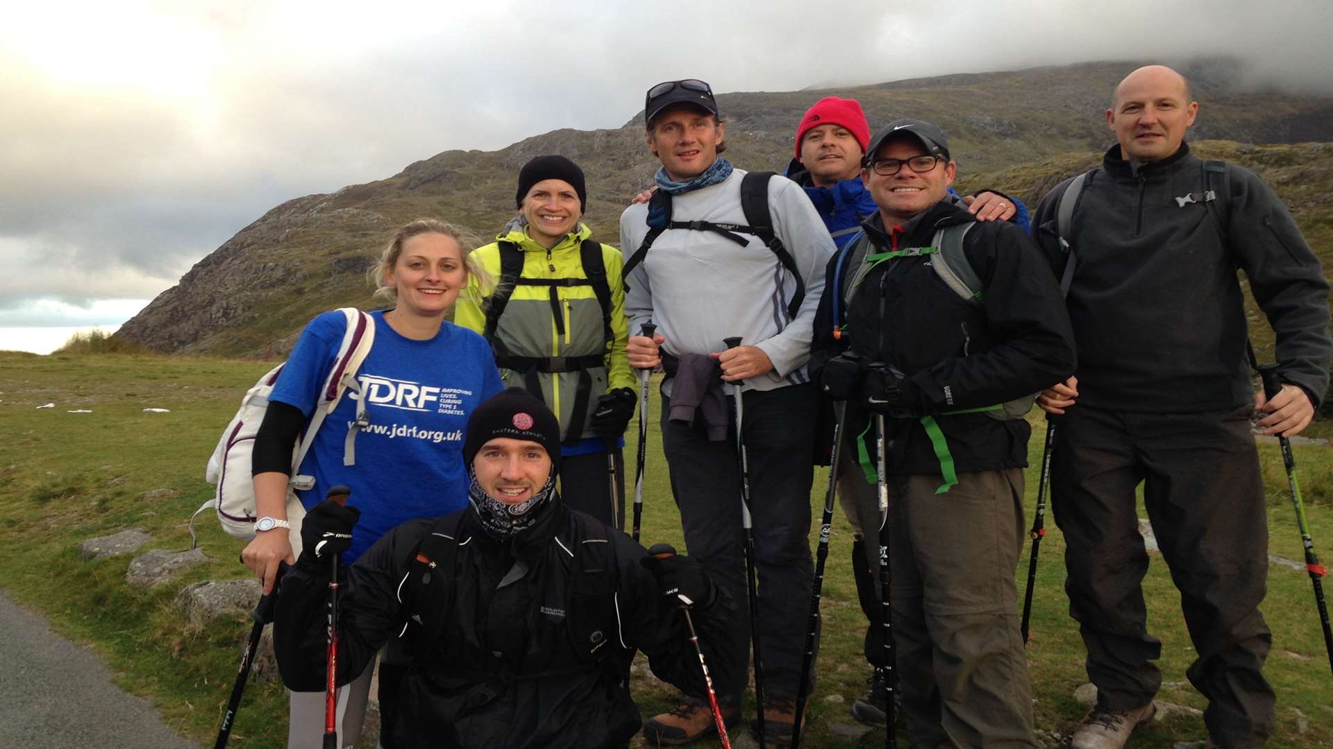 Keen climber Chloe (far left) with her fellow fundraisers