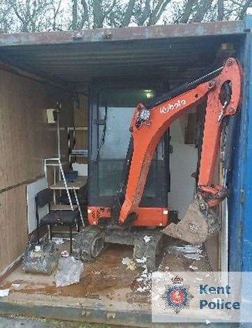 The missing digger reported stolen from East Sussex showed up in Sandwich at the weekend Picture: Kent Police
