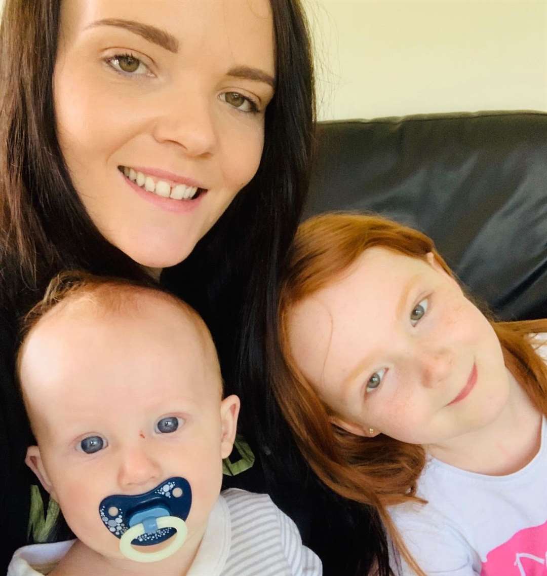 Emily Pearson with her children Dempsey and Lily