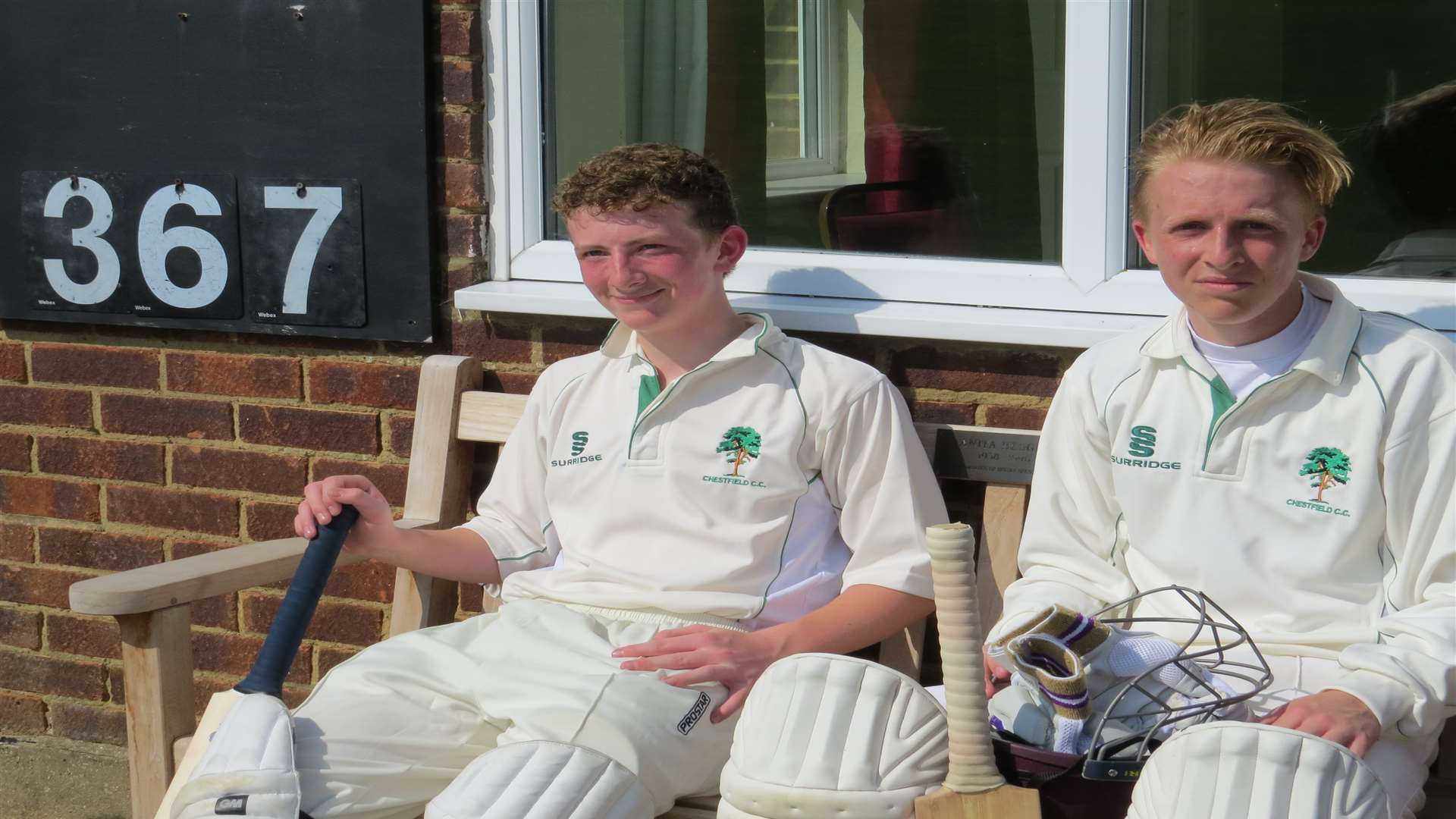 Ben Carpenter-Friend, left, and Tom Barton put on 337 not out for Chestfield 2nds against Harvel Picture: Laura Friend