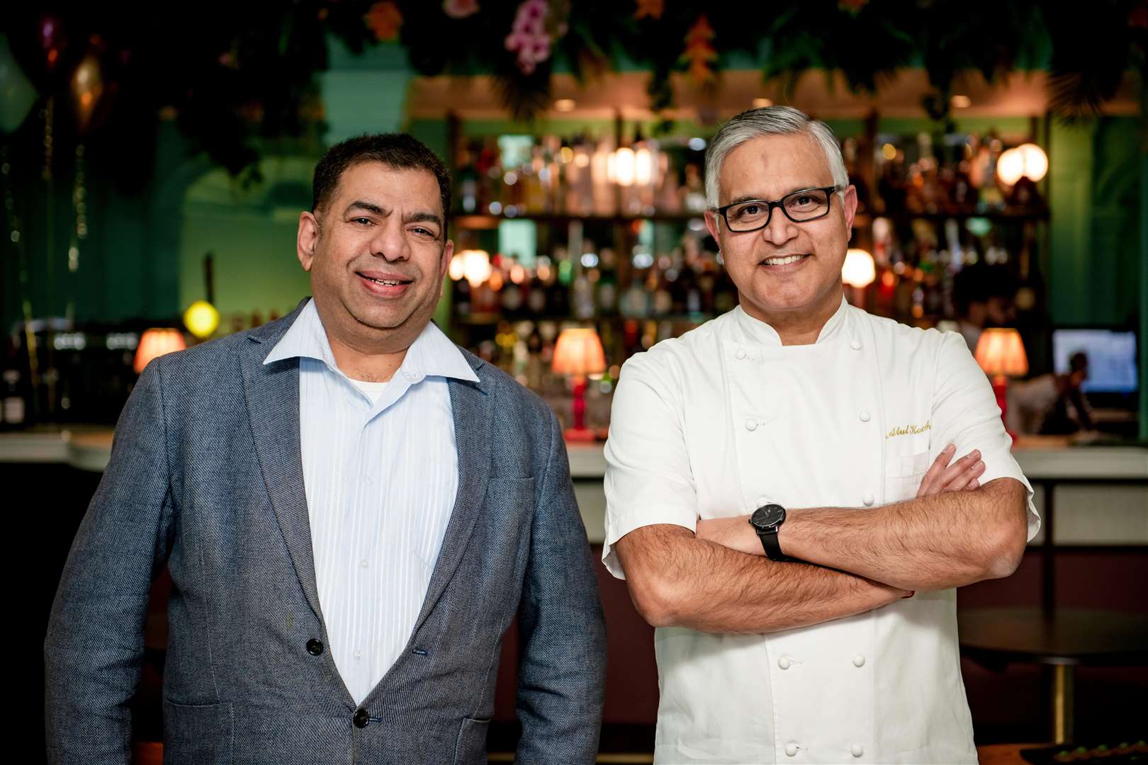 Restaurateur Jitindar Singh and Michelin-starred chef Atul Kochhar. Picture: Key & Quill