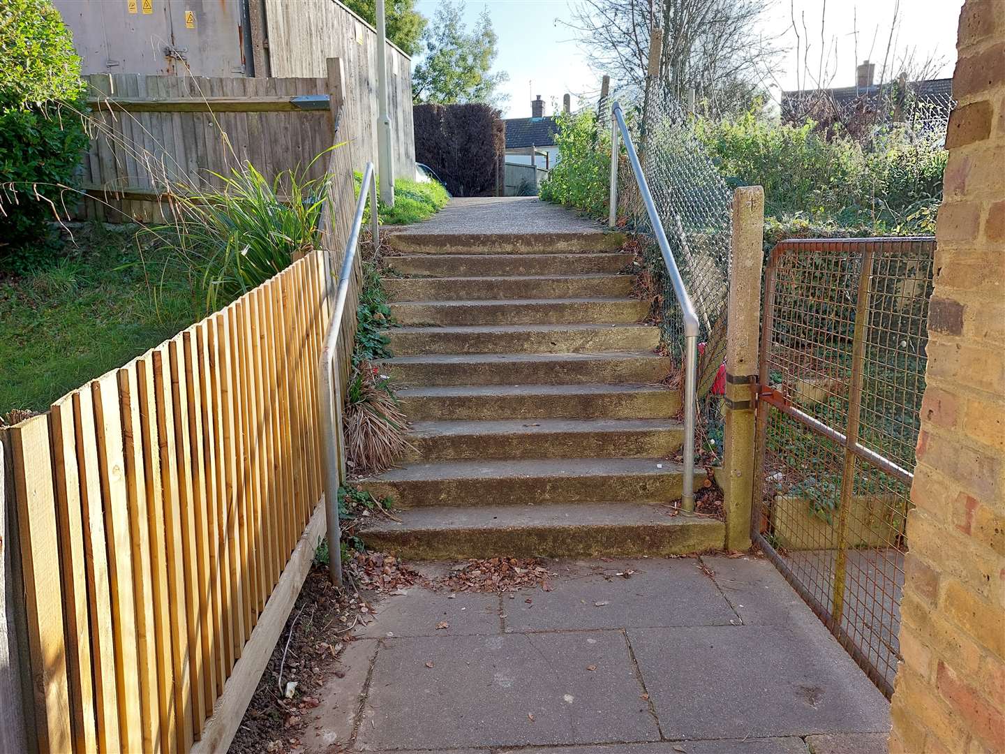The car park at the rear of the shops has no disability access
