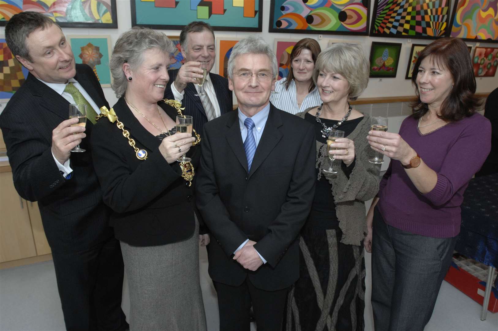 Trevor Gasson, deputy chief executive, centre, retired from the council in 2009