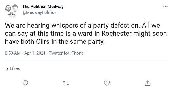 A very niche one from Medway Politics that would have panicked a councillor or two...