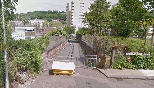 Police cordoned off the alleway in Hartington Street, Chatham. Picture: Google Maps