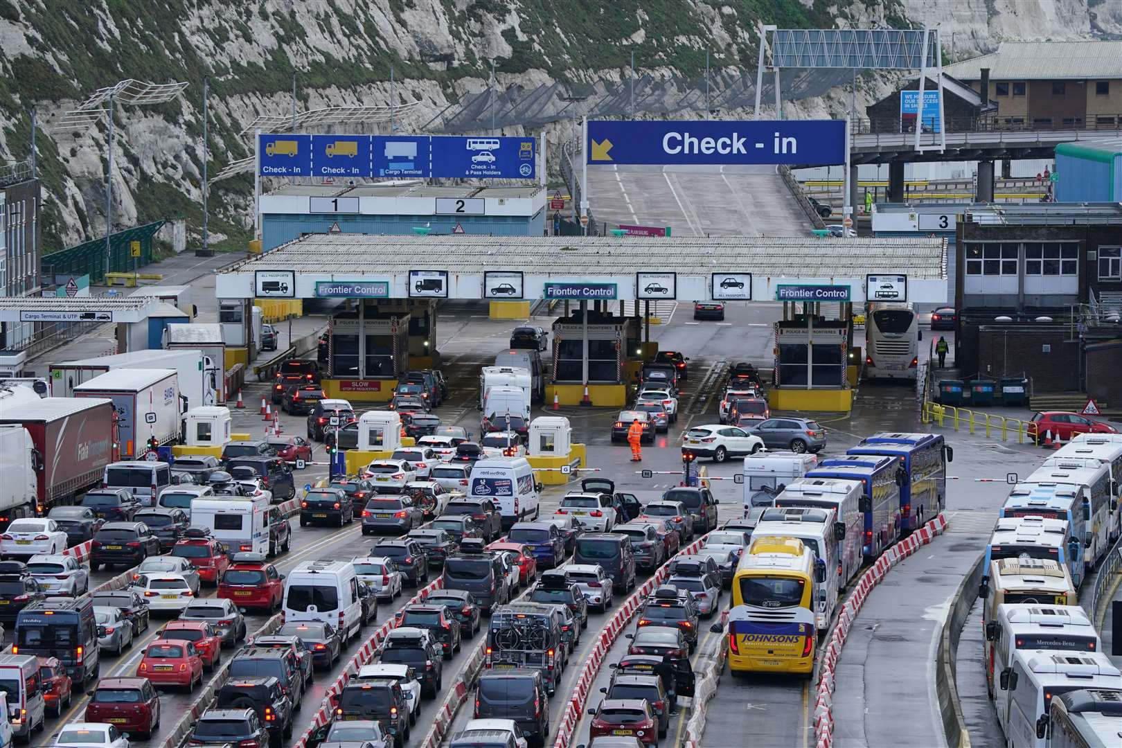 Traffic at the Port of Dover in Kent as the Easter getaway begins (Gareth Fuller/PA)