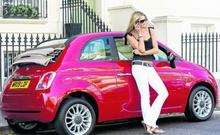 Elle McPherson with the new Fiat 500