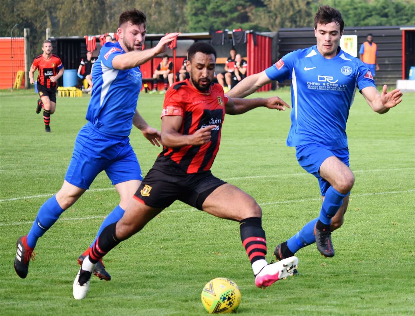 Herne Bay double up against Sittingbourne in Saturday's FA Trophy tie. Picture: Ken Medwyn