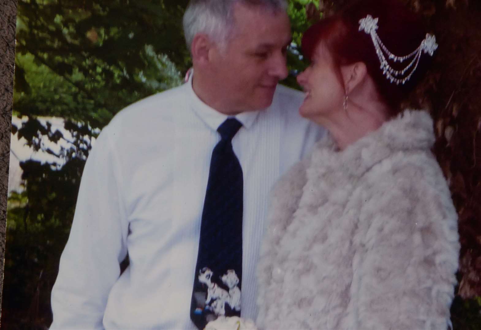 A picture of Tony and Tracy Hannington on their wedding day in 2013