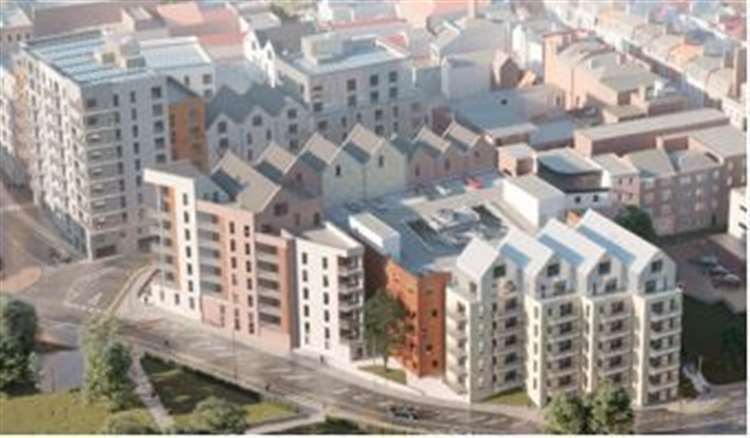 An artist's impression of the 242 flats, part of The Charter development, in Gravesend