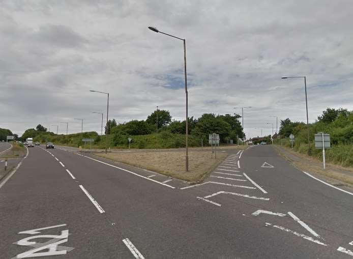 Scene of the crash: Henwood Green Road junction with the A21. Picture: Google