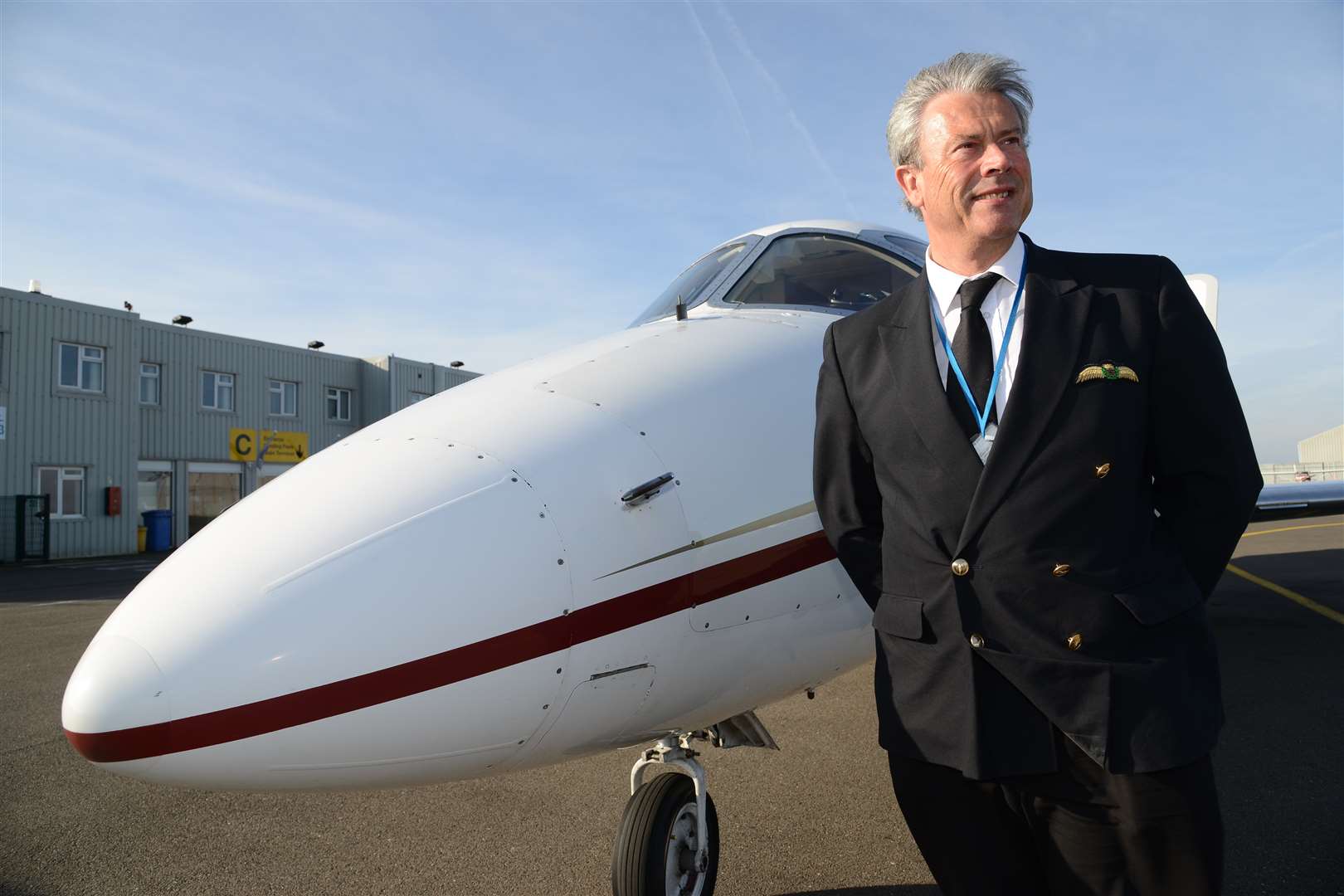 ABA chief executive Captain Jonathan Gordon alongside his company's jet